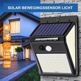 Solar Buitenlamp met bewegingssensor (4 pack) - 140 LEDs - IP65 Waterdicht - Tuinverlichting op zonne-energie voor Tuin/Wand/Oprit