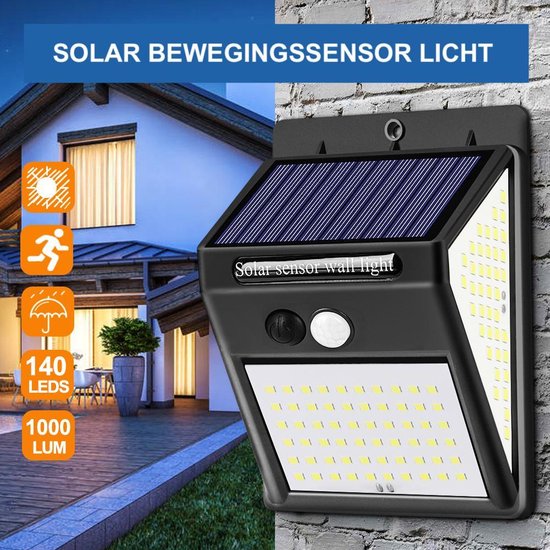 diep wanhoop Leninisme Solar Buitenlamp met bewegingssensor (4 pack) - 140 LEDs - IP65 Waterdicht  -... | bol.com