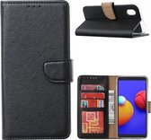 Samsung Galaxy A01 CORE Hoesje - Book Case Portemonnee-Zwart + Beschermglas