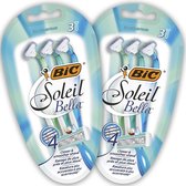 BIC Soleil Bella Wegwerp Scheermesjes voor dames - bundel van 2 verpakkingen van 3 stuks
