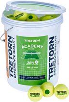 Tretorn Academy Green Bucket Emmer met 72 Tennisballen - Stage 1 Groen