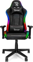 Ranqer Aura RGB - Chaise gamer - Chaise gaming - Noir - avec lumière LED - Dossier et Accoudoirs réglables