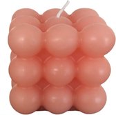 By Roon 1 bubble kaars - Roze  kleurig - bubble candle - bubbel kaars - Afmeting 6cmx6cmx6cm - Sfeerlichtjes - Decoratie kaars - licht geparfumeerd