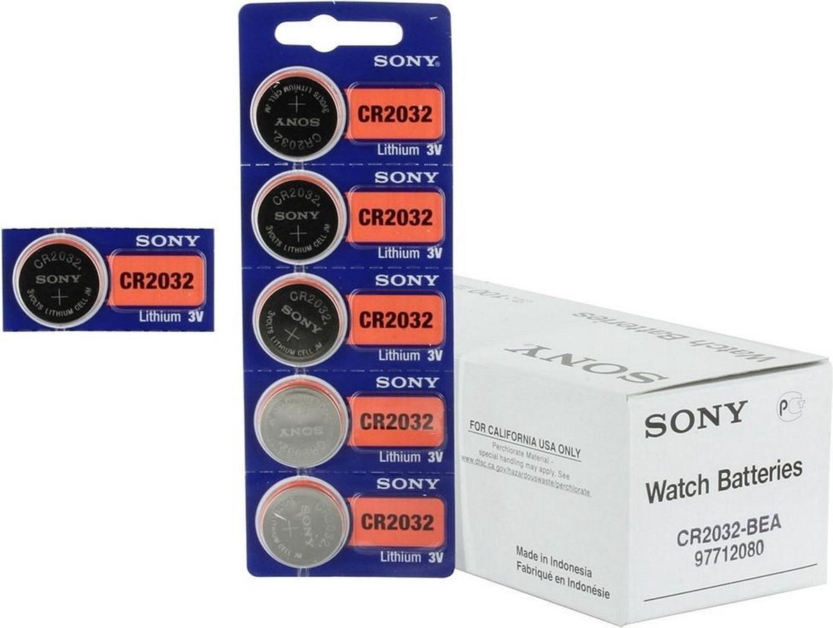 100x Sony CR2032 3V Lithium Knoopcel Batterij