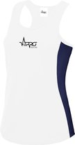 FitProWear Contrast Sporthemd Dames - Wit/Donkerblauw - Maat XL - Singlet - Hemd - Sporttop - Hemden - Stringer - Tanktop - Sportkleding - Sporthemd - Fitness hemd - Mouwloos shirt