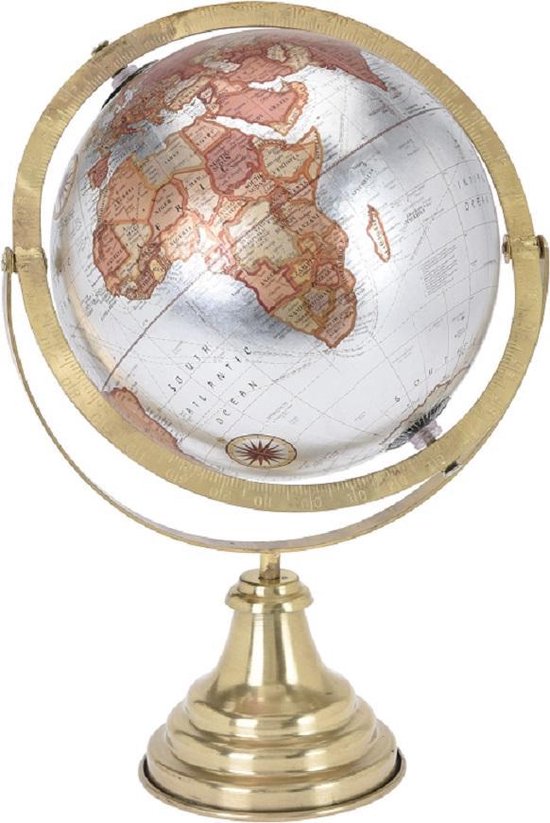 Elke week converteerbaar Mediaan Wereldbol - Vintage look wereldbol- goudkleurige voetsteun- woondecoratie-globes  | bol.com