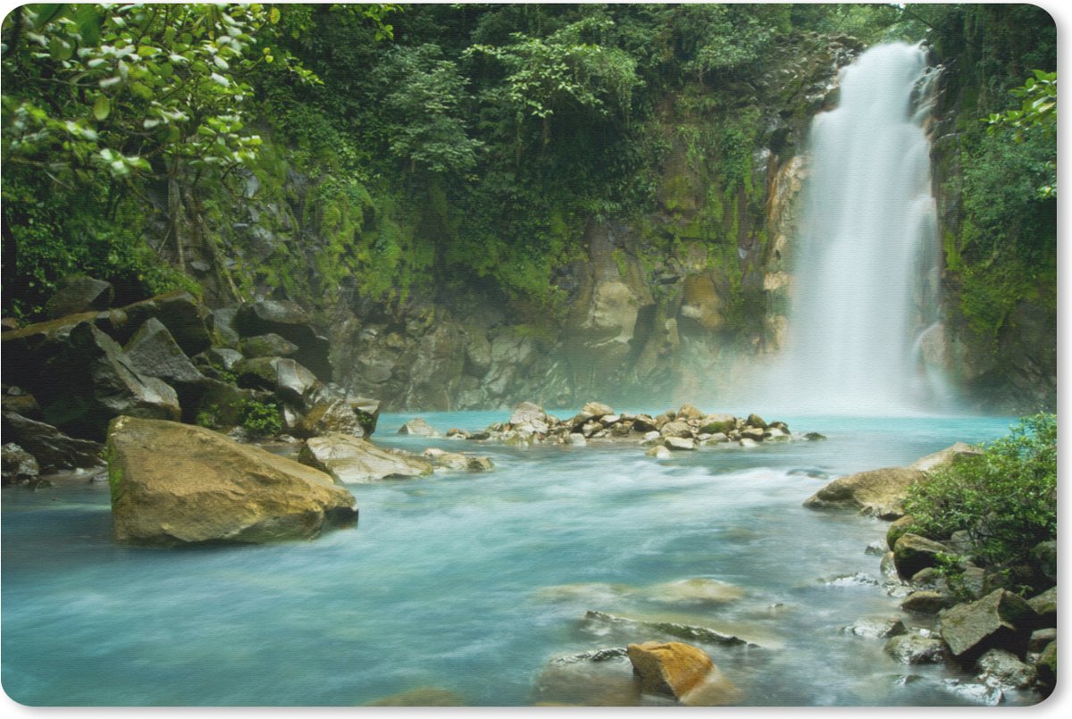 Muismat Watervallen - Rio Celeste waterval muismat rubber - 60x40 cm - Muismat met foto