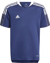 adidas Tiro 21  Sportshirt - Maat 152  - Unisex - Navy/Wit