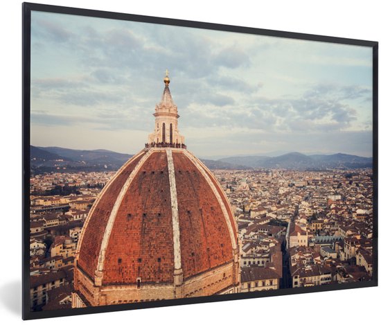 Photo en cadre - Photo aérienne de Florence avec le dôme du Dom de Florence cadre photo noir 60x40 cm - Affiche sous cadre (Décoration murale salon / chambre)
