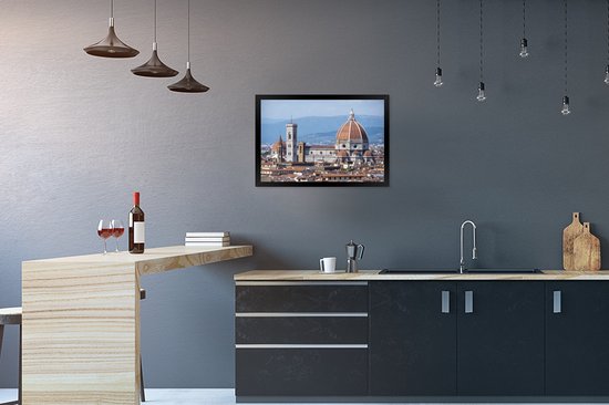 Image encadrée - Cadre photo Panorama du Dom de Florence noir 60x40 cm - Affiche encadrée (Décoration murale salon / chambre)