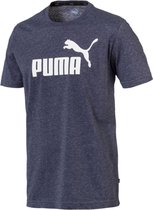 Puma Essentials+ Heather T-shirt - Mannen - donker blauw/wit