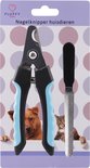 Verpakking van een nagelknipper voor huisdieren, met een hond en een kat op de voorkant.