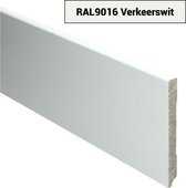Hoge plinten - MDF - Moderne plint 120x12 mm - Wit - Voorgelakt - RAL 9010 - Per 5 stuks 2,4m