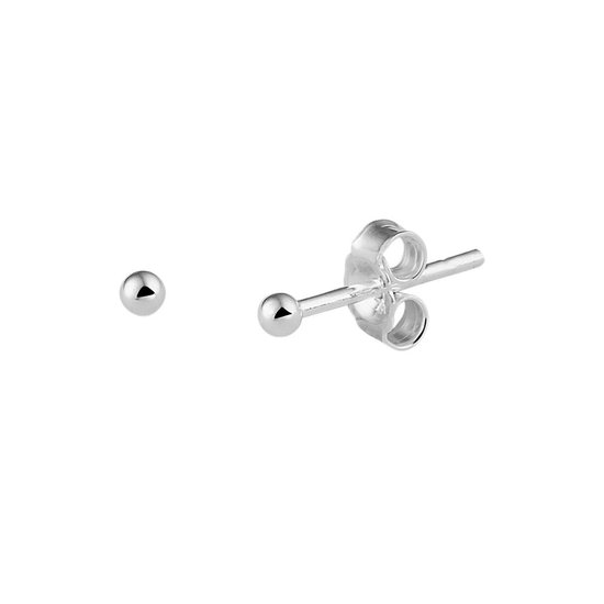 YO&NO - Oorbellen - Zilver - Oorknoppen - Bol -  2.5mm - Sieraden Vrouw - Heren - Gerhodineerd - Zilver 925