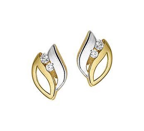 Boucles d'oreilles en or 14 carats style tendance N-joy 13119