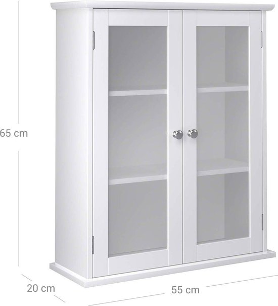 Vasagle armoire murale, meuble de rangement suspendu pour salle de