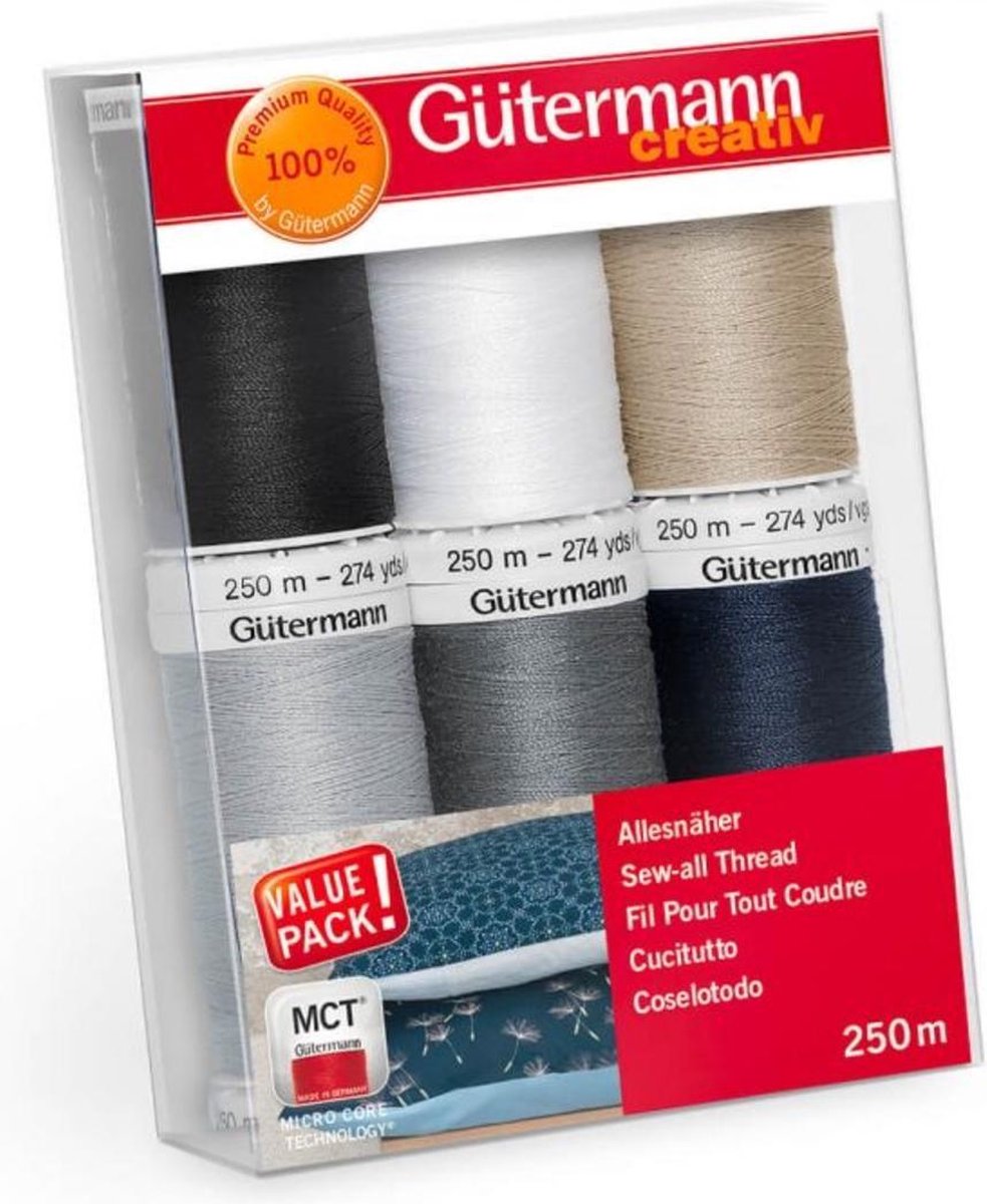 Gütermann Naaigaren Set - 6 klossen allesnaaigaren van 250m - 100% polyester