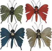 Gerecycled metalen decoratie Vlinder | butterfly walldeco | 28x30 | mix colour PER STUK!