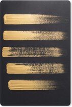Muismat Goud - Patroon van gouden verf op een zwarte achtergrond muismat rubber - 18x27 cm - Muismat met foto