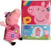 Peppa Big Hooray! - Dekbedovertrek Eenpersoons + Pluche pop Peppa met streepjes