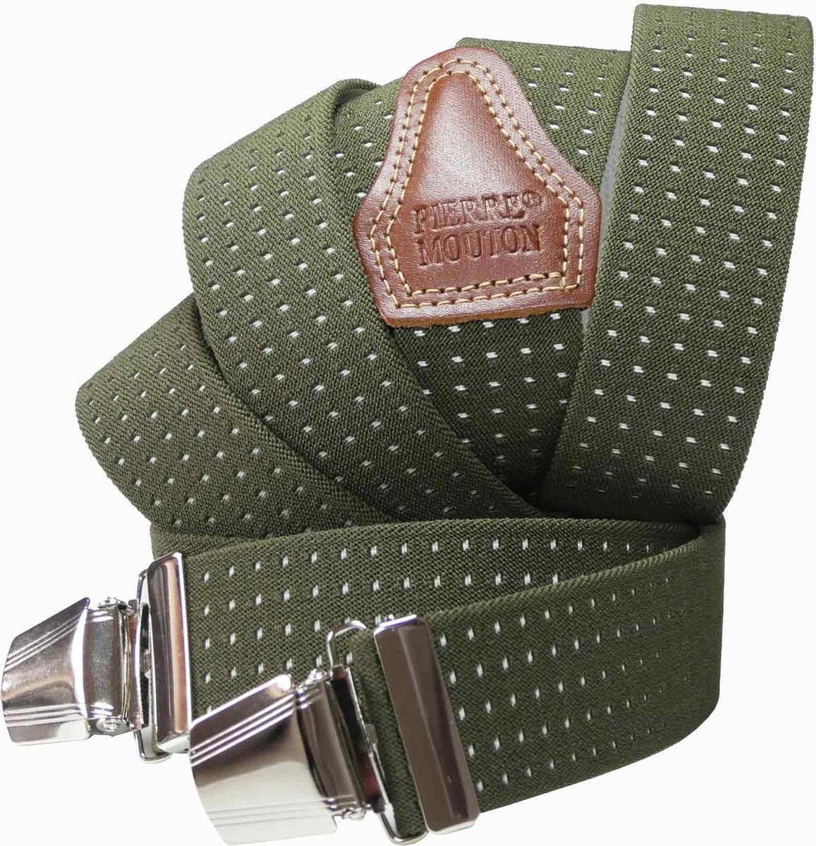 Pierre Mouton Loire Forte Bretel - Bretels - Volwassenen - Heren - Groen - 140cm - 3 brede clips - XL - XXL