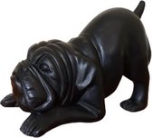 East Meets West Deco - Woondecoratie - Houten beeld - Bulldog - Hond