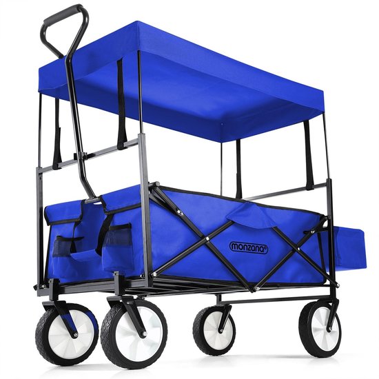 Eugad Bolderkar, opvouwbaar, inklapbaar, transportwagentje, handwagen, met 4 wielen, belastbaar tot 80 kg, blauw Eugad Bolderkar, opvouwbaar, inklapbaar, transportwagentje, handwagen, met 4 wielen, belastbaar tot 80 kg, blauw