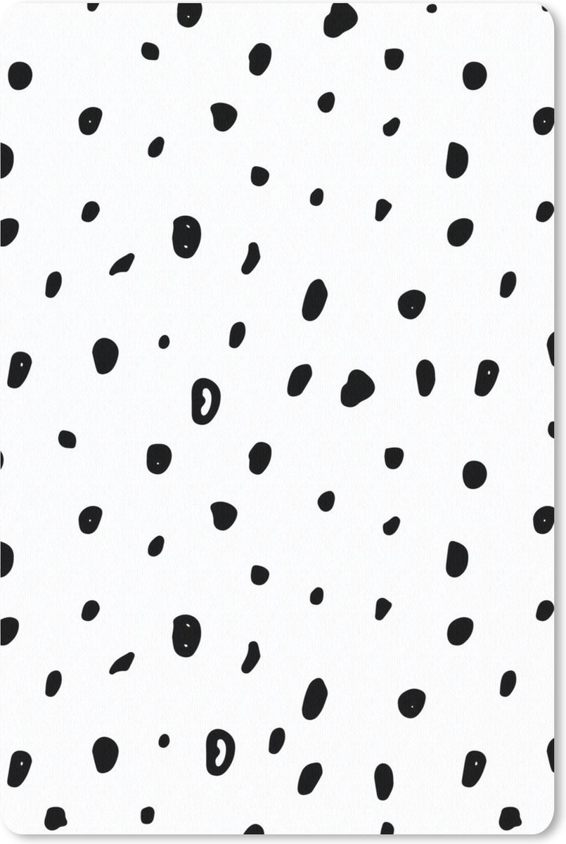 Muismat Bloemen Patroon - Patroon stippen zwart-wit muismat rubber - 18x27 cm - Muismat met foto