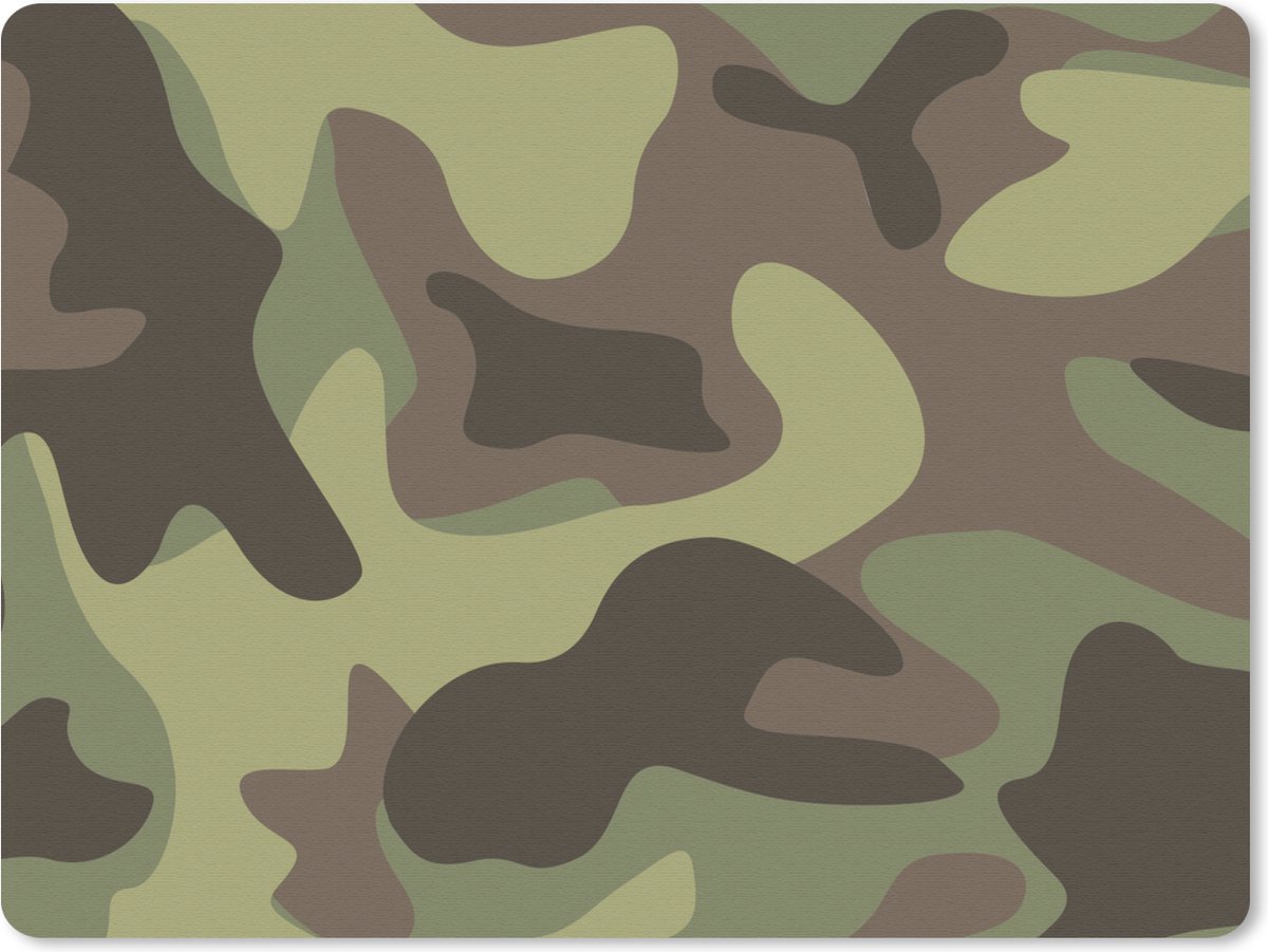 Muismat Gecamoufleerd - Illustratie van een camouflage patroon muismat rubber - 40x30 cm - Muismat met foto