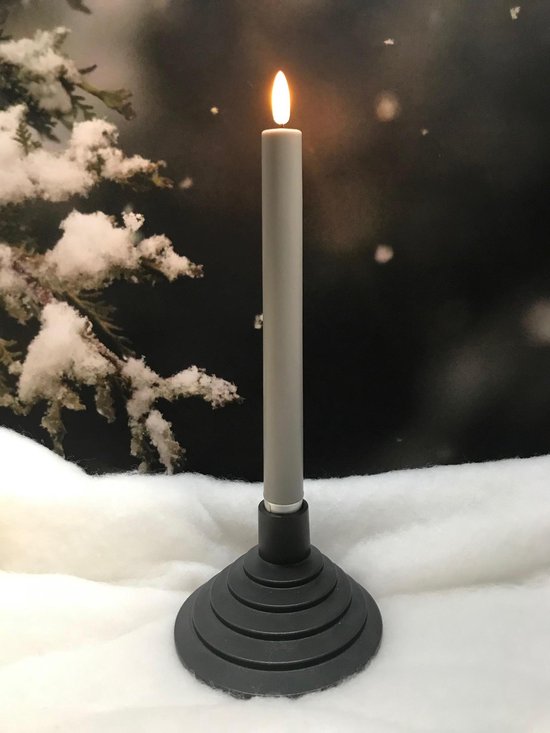 Simuflame™ LED Diner kaarsen GRIJS met afstandbediening (500+ branduren)