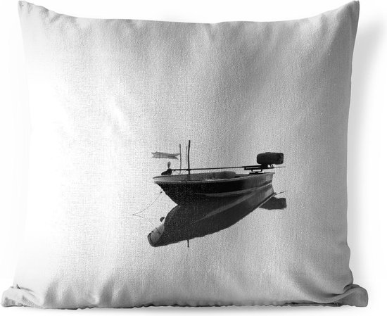 Coussins d'extérieur - Jardin - Impression bateau en eau calme noir et  blanc - 50x50 cm | bol