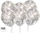 Argent Ballons Confettis 10 pièces de Luxe Décorations festives anniversaire de mariage Ballon d' Argent Papier Confettis Ballon