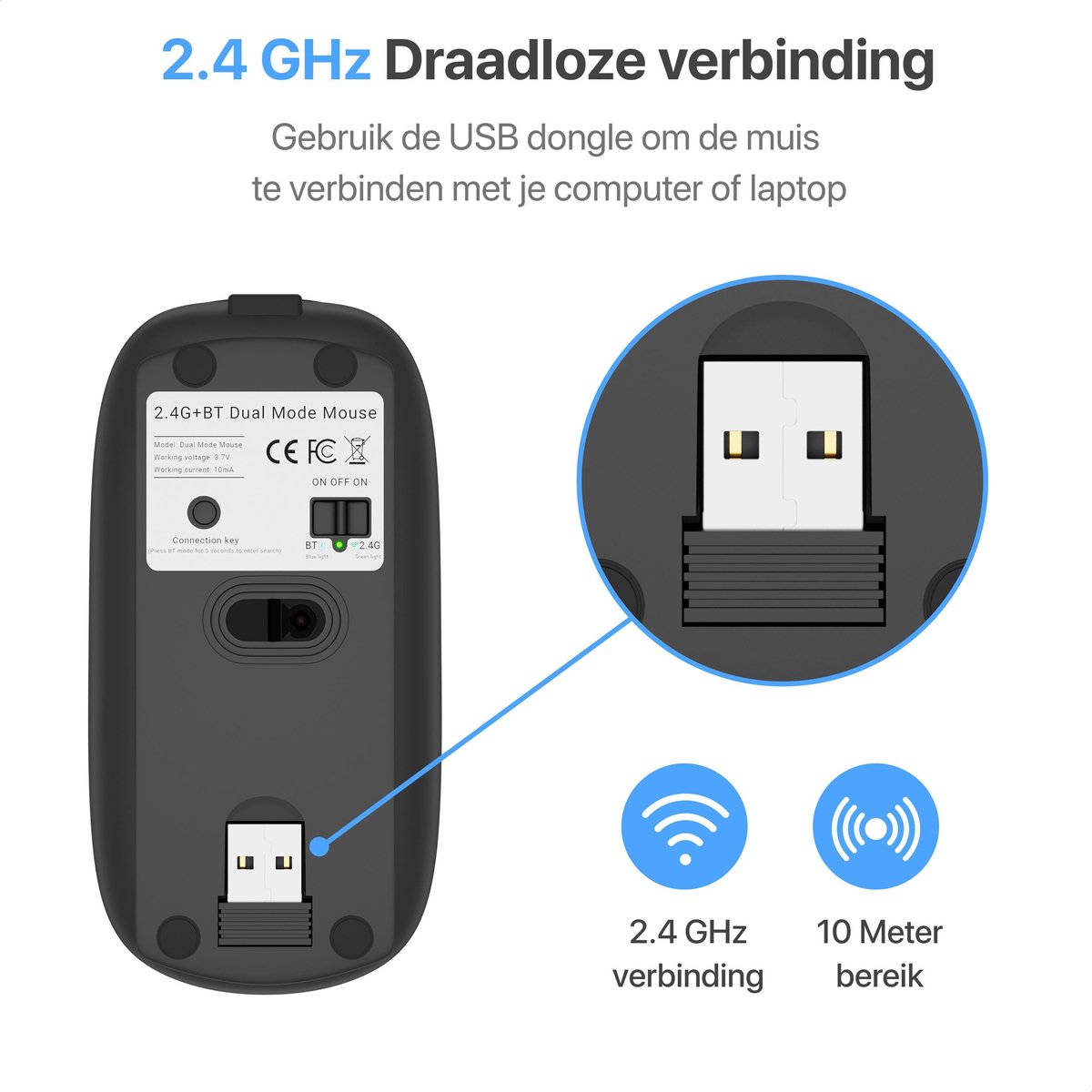 2.4GHz Souris Sans Fil 1000DPI USB Optique Souris D'ordinateur Récepteur  2.4G Petite Et Moyenne Souris À Main Pour MacBook Pro / Air, Pour / IPad /  IPhone Tablette Téléphone, Pour Windows /