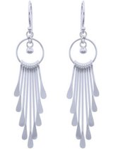 Joy|S - Zilveren fantasie oorbellen - chandeliers oorhangers - pl01