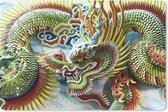 Muismat - Mousepad - Decoratie van gekleurde draken in een Chinese tempel - 27x18 cm