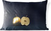 Buitenkussens - Tuin - Stilleven van een gouden appel op een zwarte achtergrond - 50x30 cm