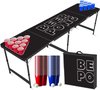 Afbeelding van het spelletje Elsenberg Essentials® - Black Beer Pong Premium complete set met 120 cups en 6 ballen - Beer Pong Tafel - Beerpong set - Table - Opklapbaar - Bierpong