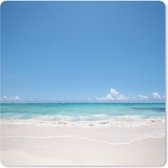 Muismat Blauwe golf - Blauwe golven op het strand van Mexico muismat rubber - 20x20 cm - Muismat met foto