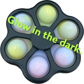 Q-time - Pop It Fidget Toy GLOW IN THE DARK - 2 IN 1 - Simple Dimple - Fidget Spinner - Gezien op Tik Tok - 5 KLeuren