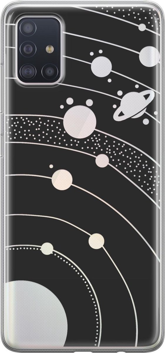 Samsung Galaxy A71 siliconen hoesje - Universe space - Soft Case Telefoonhoesje - Transparant - Print