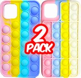 Ultrasativa® Apple iPhone 12 Pop It Hoesje - 2 Pack - C & L