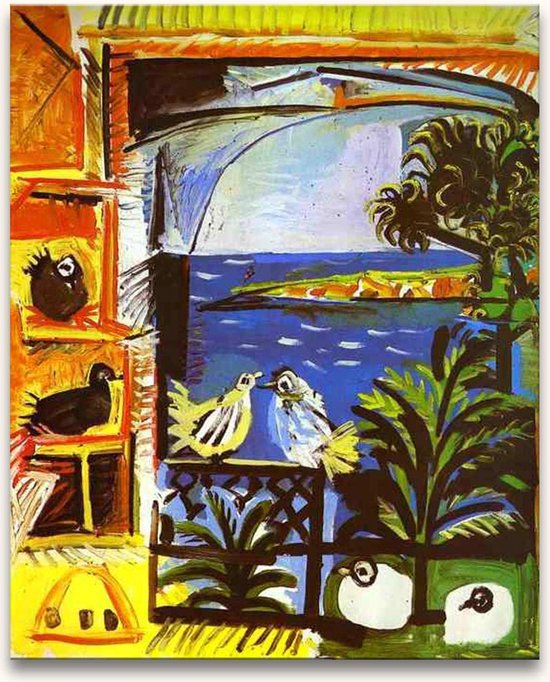 Handgeschilderd schilderij Olieverf op Canvas - Pablo Picasso – De Duiven