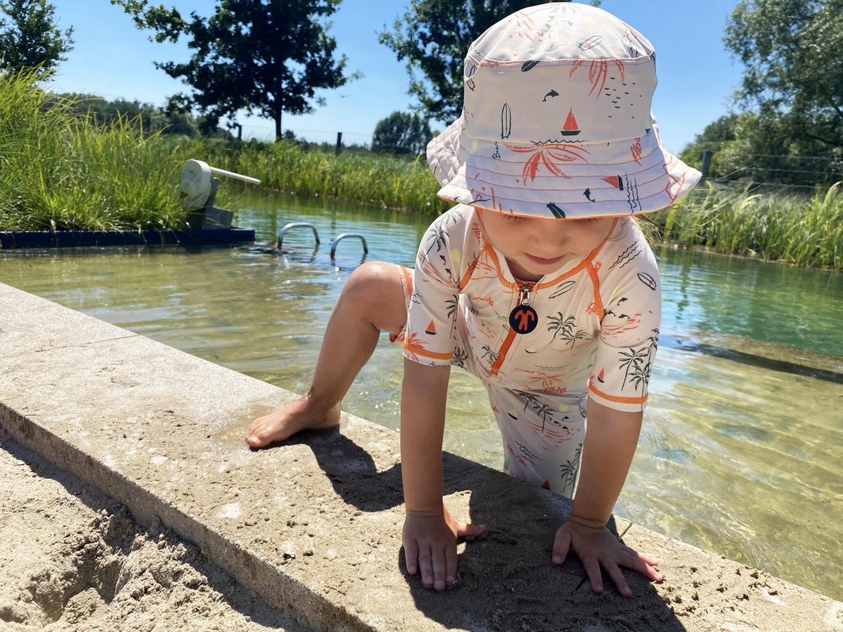 Ducksday - zwempak voor baby en peuter - UV - werend - UPF50+ - unisex - Waikiki - 3 jaar — afbeelding 14