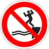 Verboden in het water te springen sticker - ISO 7010 - P061 50 mm - 10 stuks per kaart