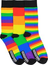 Verjaardag cadeautje voor hem en haar - Streep sokken Mismatch - Strepen sokken - Leuke sokken - Vrolijke sokken - Luckyday Socks - Sokken met tekst - Aparte Sokken - Socks waar je
