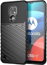 Thunder Design Hoesje Geschikt voor Motorola Moto E7 | Back Cover | Schokbestendig | Dunne Hoes | Flexibel TPU | Zwart
