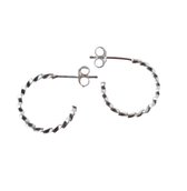 Joy|S - Zilveren twisted oorringen stud - 15 mm