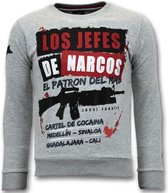 Exclusieve Sweater Heren - Los Jefes De Narcos - Grijs