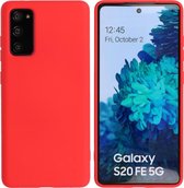 Hoesje Geschikt voor Samsung Galaxy S20 FE - Backcover Telefoonhoesje - Rood