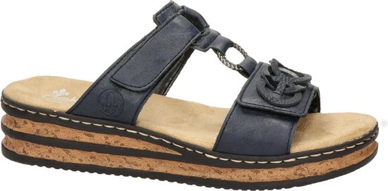 Rieker 60885 12 slipper Blauw Dames